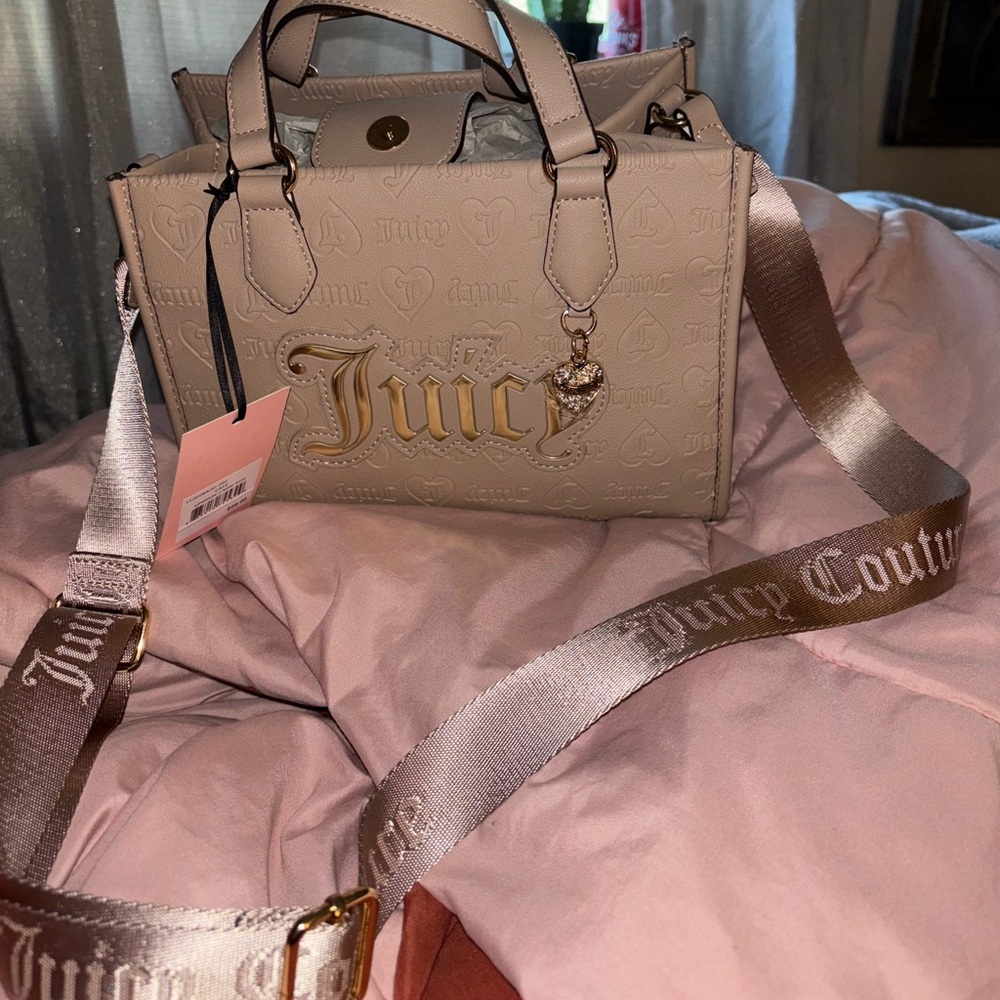 Juicy Couture Beige Mini Bag with Gold Accents